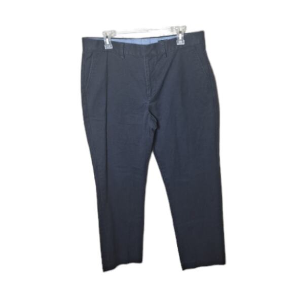 J. Crew Men's 34 x 32 Navy Blue "Slim Bedford" Flat Front Casual Cotton Pants - Picture 1 of 6